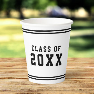Editable Colour Varsity Graduating Class Year Paper Cups