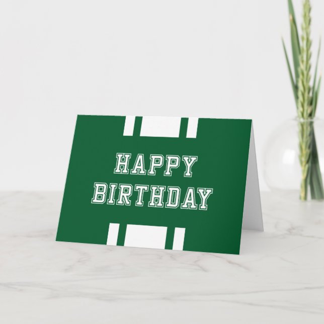 Editable Colour Varsity Happy Birthday Card (Front)