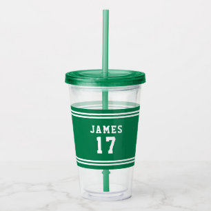Editable Colour Varsity Name Number Acrylic Tumbler