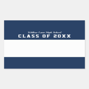 Editable Colour Varsity Style Class Reunion Name Rectangular Sticker