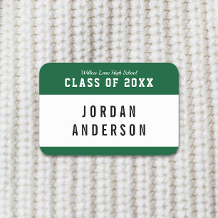 Editable Colour Varsity Style Class Reunion Name Tag