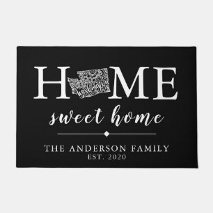 Editable Colour WASHINGTON Personalised State Doormat