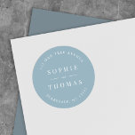 Editable Colour Wedding Return Address Modern Classic Round Sticker<br><div class="desc">Editable Colour Wedding Return Address Modern Classic Round Sticker with text in white against an editable background colour; to change it from black to a colour of your choice, click the customise button. Personalise it by replacing the placeholder text. For more options such as to change the font, it's size...</div>