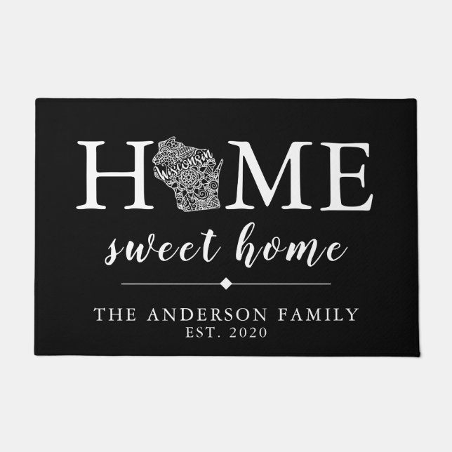 Editable Colour WISCONSIN Personalised State Doormat (Front)