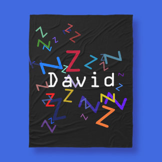 Editable colourful text Any name or word you choos Fleece Blanket