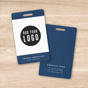 Editable Colours Add Your Logo Simple Employee ID Badge