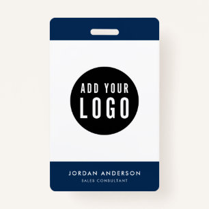 Editable Colours Add Your Logo Simple Employee ID ID Badge