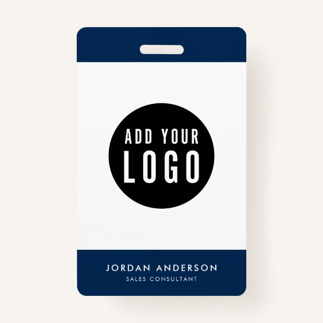 Editable Colours Add Your Logo Simple Employee ID ID Badge (Front)