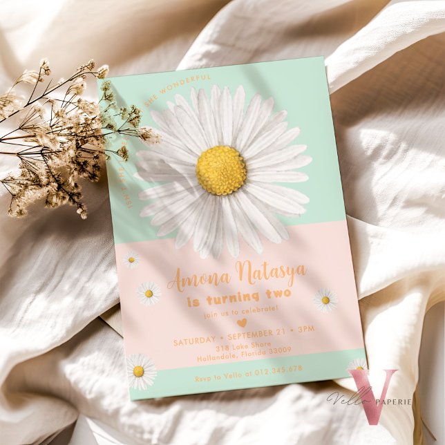 Editable Colours ANY AGE Daisy Summer Birthday  Invitation (Creator Uploaded)