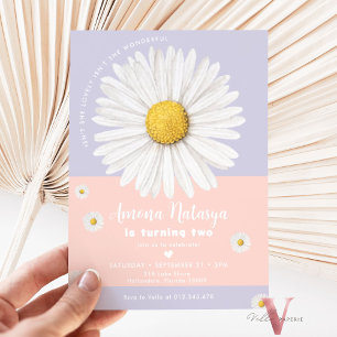Editable Colours ANY AGE Daisy Summer Birthday  Invitation