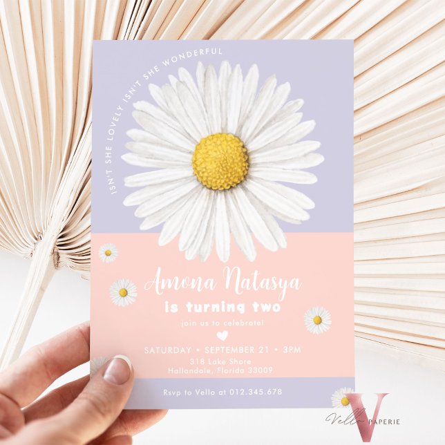 Editable Colours ANY AGE Daisy Summer Birthday  Invitation (Creator Uploaded)