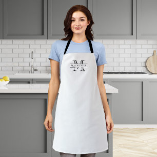 Editable Colours Classic Border Name Monogram Apron