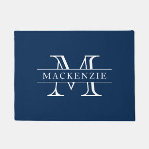 Editable Colours Classic Border Name Monogram Doormat