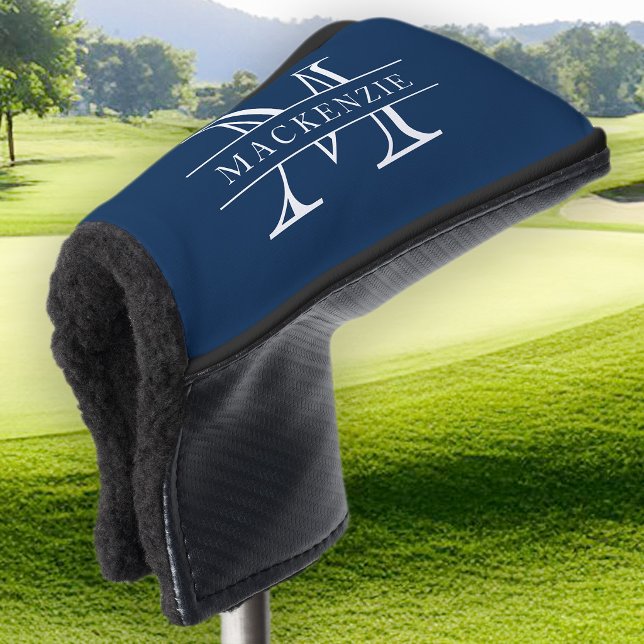 Editable Colours Classic Border Name Monogram Golf Head Cover (Creator Uploaded)