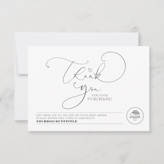 Editable Colours Elegant Cute Business Thank You (Front)