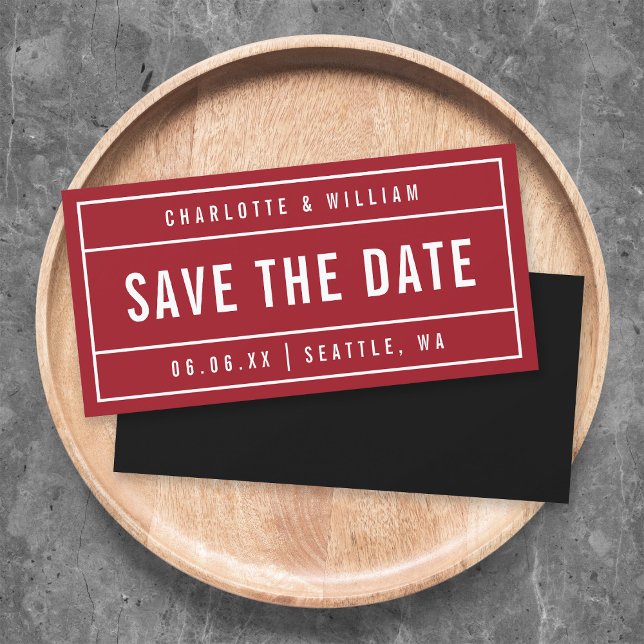 Editable Colours Modern Bordered Bold Save the Dat Save The Date (Creator Uploaded)