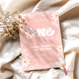 Editable Colours ONEderful Daisy Summer Birthday  Invitation