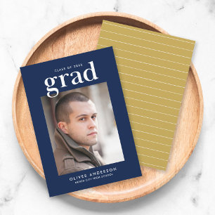 Editable Colours Serif Photo Grad Announcement