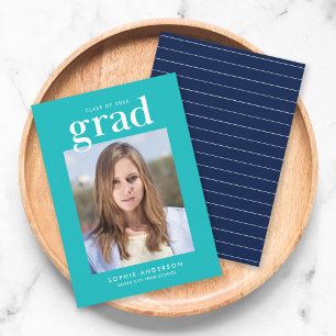 Editable Colours Serif Photo Grad Announcement