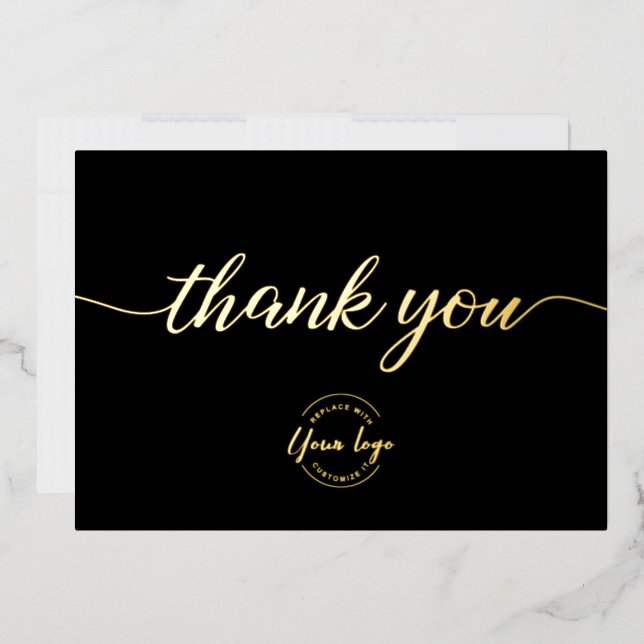 Editable Company logo Thank you Gold Black Simple  (Envelope)