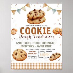 Editable cookie dough fundraiser flyer poster
