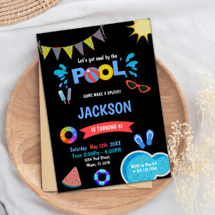 Editable Cool Summer Swim Party Invite