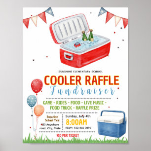 Editable cooler raffle fundraiser flyer poster