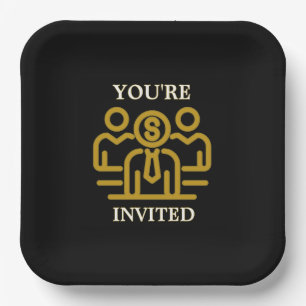 Editable Corporate Event Invite Paper Plates