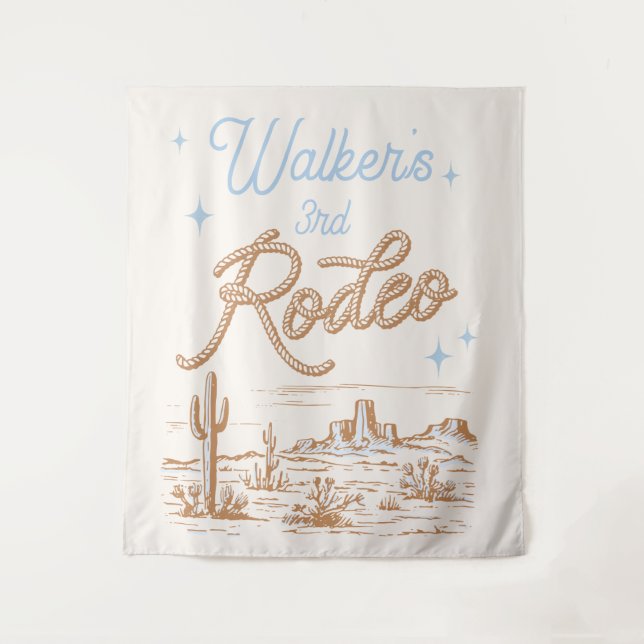 Editable Cowboy Party Tapestry (Front)