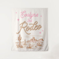 Editable Cowgirl Birthday Tapestry