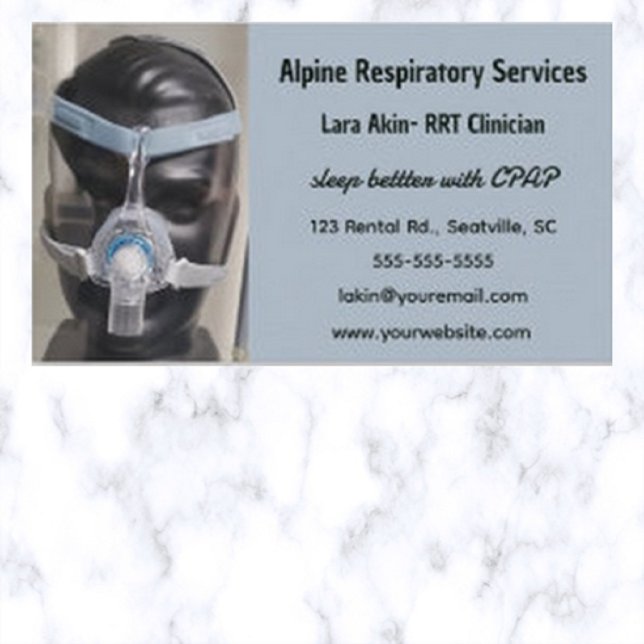 Editable CPAP Respiratory Services Business Card (Creator Uploaded)