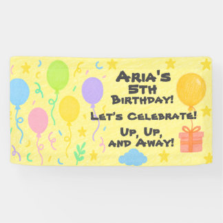 Editable Crayon Style – Balloon Bash Birthday Banner