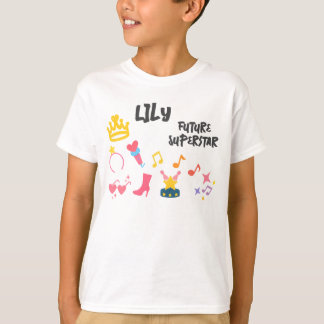Editable Crayon Style – Pop Star Diva Birthday Kid T-Shirt