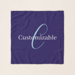 Editable Cursive Script Monogram Purplish Blue Scarf<br><div class="desc">Editable monogram design,  customise and change as you like!</div>