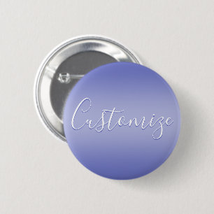 Editable Cursive Script White & Purple Violet 6 Cm Round Badge