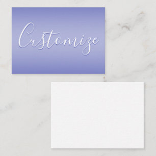 Editable Cursive Script   White & Purple Violet Card