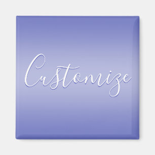 Editable Cursive Script   White & Purple Violet Magnet