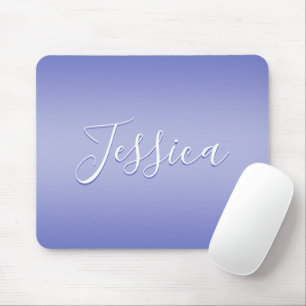 Editable Cursive Script   White & Purple Violet Mouse Pad