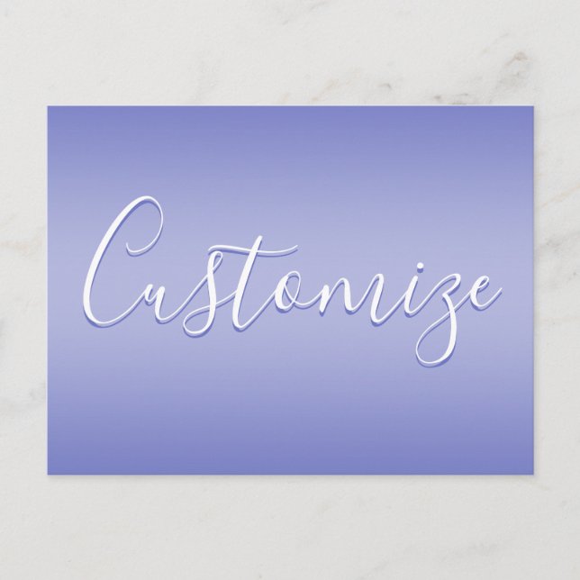 Editable Cursive Script | White & Purple Violet Postcard (Front)