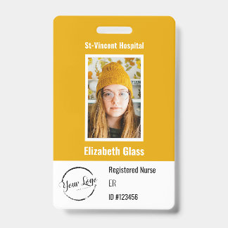 Editable Custom Employee Photo Badge ID Badge