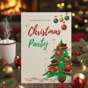 Editable Cute Illustrative Christmas  Holiday Card