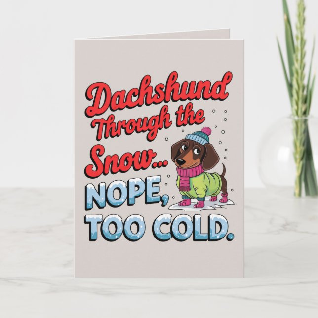 EDITABLE Dachshund Funny Dog Christmas Card (Front)