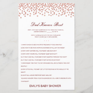 Editable Dad Knows Best Baby Shower Game