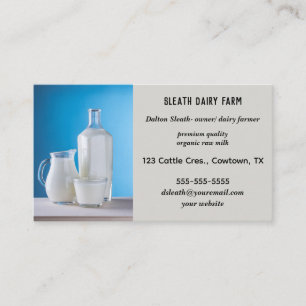 Editable Dairy Farm Organic Milk Business Card