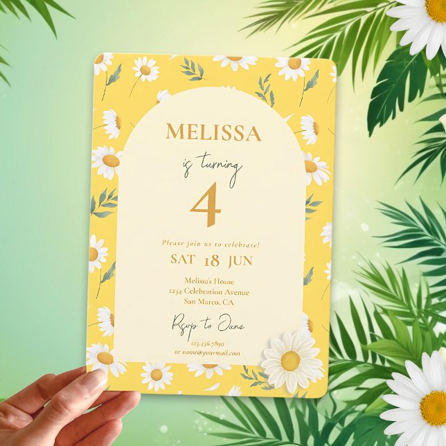 Editable Daisy Summer Birthday Invitation (Creator Uploaded)
