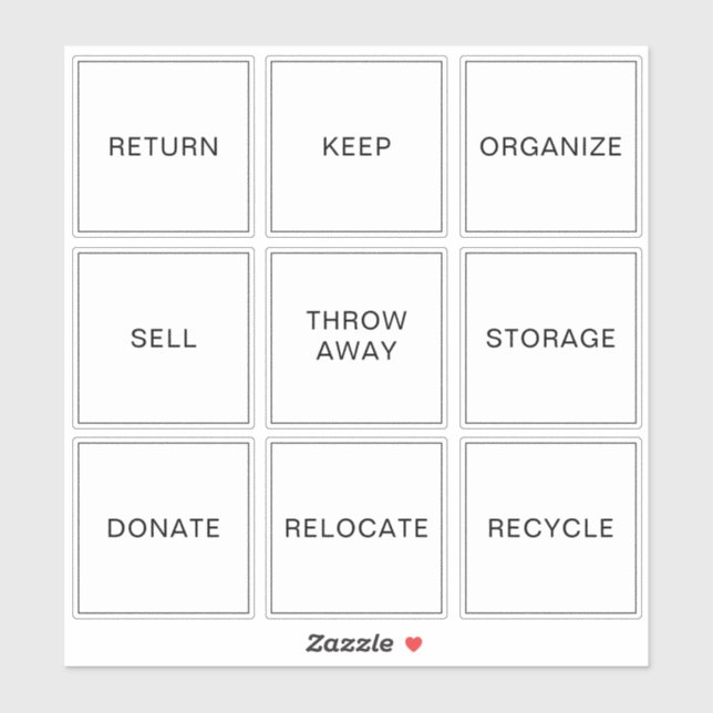 Editable Decluttering labels Home Organisation  (Sheet)