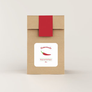Editable Dehydrated Chilli Peppers Label Sticker