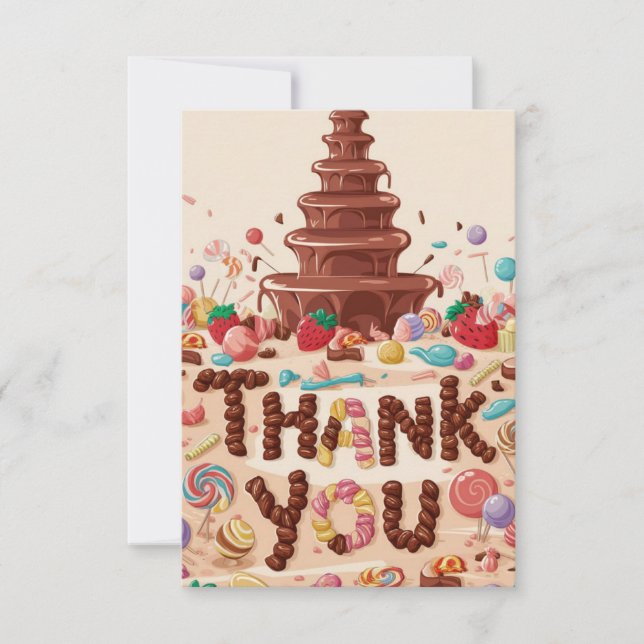 Editable Delicious Chocolate thank you card (Front)