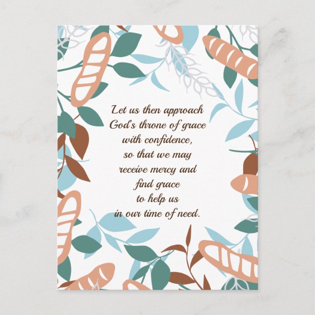 Editable Delicious Organic Wheat Baguette Pattern Postcard (Front)