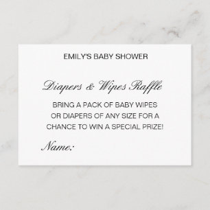 Editable Diapers Wipes Raffle Baby Shower Inserts